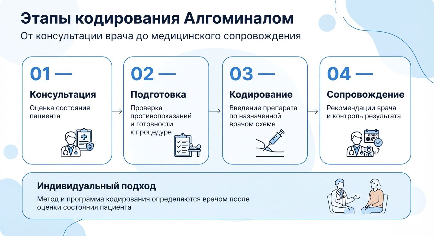 Кодирование препаратом «Алгоминал» в Сосенском инфографика
